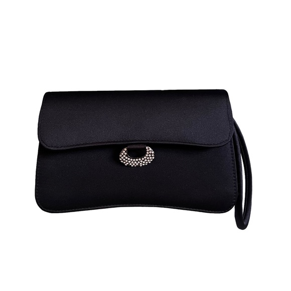 Carlo Felini Black Evening Clutch/ Wristlet - Picture 3 of 10